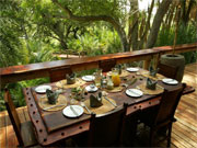A table is set for al fresco dining at Jao Camp in the Okavango Delta, Botswana.